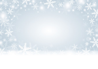Christmas background concept design of white snowflake and snow with copy space vector illustration