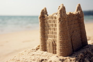 sandcastle on beach