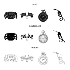 Vector illustration of car and rally logo. Set of car and race vector icon for stock.