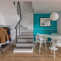 Modern home interior with stairs