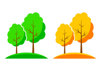 Tree vector icons on white background