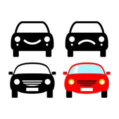 Car vector icons on white background