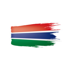 Gambia flag, vector illustration on a white background