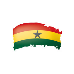 Ghana flag, vector illustration on a white background