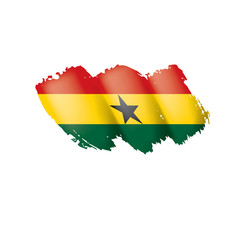 Ghana flag, vector illustration on a white background