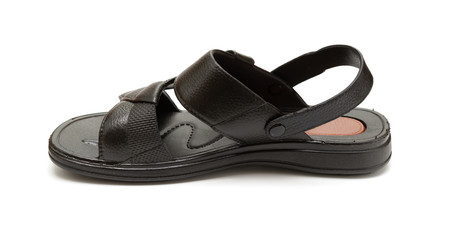 black leisure sandal on white background