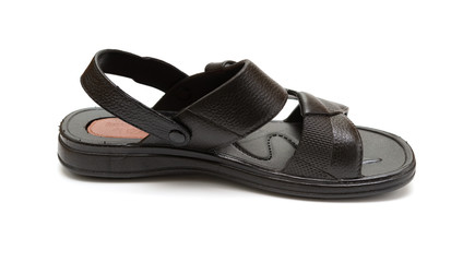 black leisure sandal on white background