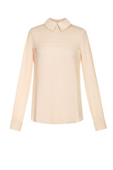 Women's  silk beige blouse isolated on white background.