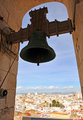 Vista de la ciudad de Cádiz desde el campanario de la Catedral, Andalucía, España