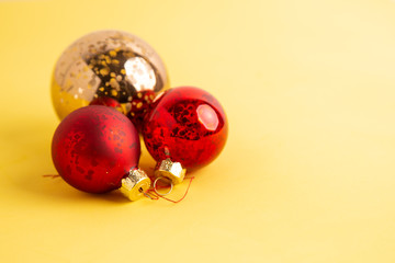 Christmas tree ball on colorful background