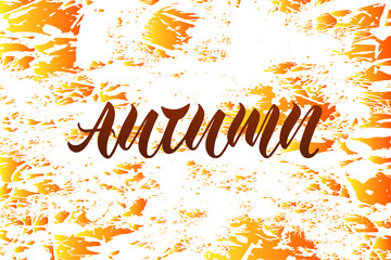 Vector illustration of autumn for logotype, flyer, banner, postcard, greeting card.