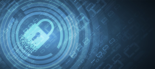 Cybersecurity and information or network protection. Future technology web services for business and internet project