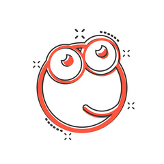 Vector cartoon face icon in comic style. Smiley face concept illustration pictogram. Comic emotion smiley business splash effect concept.