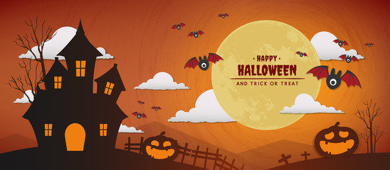 Fototapeta premium happy halloween day vector banner design