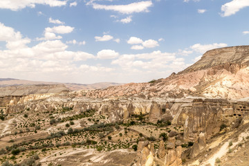 Fototapeta na wymiar Breathtaking world of Cappadocia. Cavusin village located, district of Avanos in Nevsehir Province in the Cappadocia