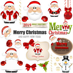 Merry Christmas and New Year 2019. Santa Claus.