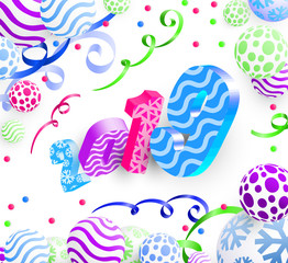 3d Christmas Balls and 2019 New Year