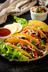tacos with meat and vegetables