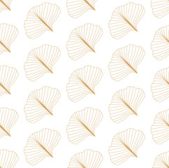 Abstract Decorative Tile. Geometric Ginkgo Seamless Pattern. Floral background.