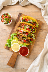 tacos with meat and vegetables