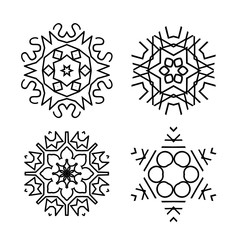 Snowflake Thin Line Icon Collection
