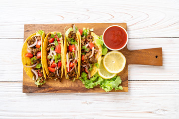 tacos with meat and vegetables
