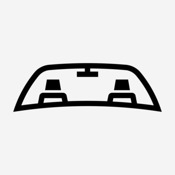 recommend clip art: Outline beautiful automobile windshield vector icon