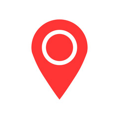 Pin map icon in flat style. Gps navigation vector illustration on white isolated background. Target destination business concept.