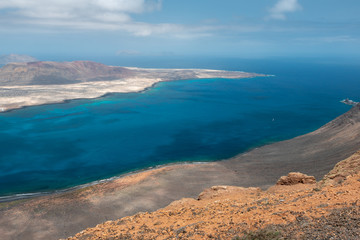 view of the graciosa island from the mirador del rio