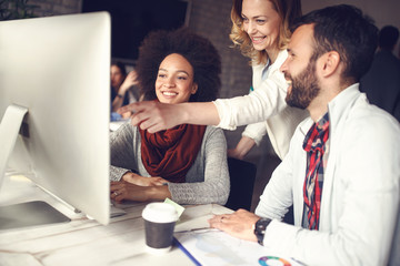 business teamwork- Team of creative people.