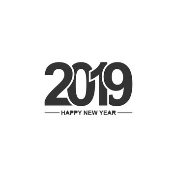 Vector image of Happy new year 2019.