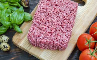 fresh meat ground in minced meat