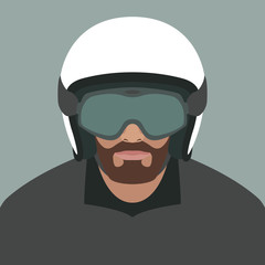 man in a moto helmet vector illustration flat