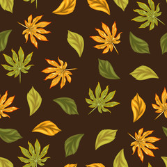 seamless pattern with autumn leaves