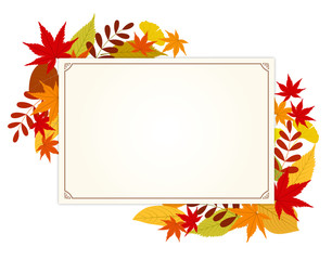 秋の紅葉とメッセージカード