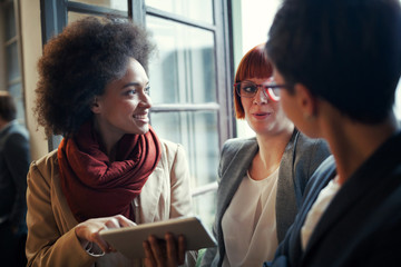 Business woman having casual meeting.