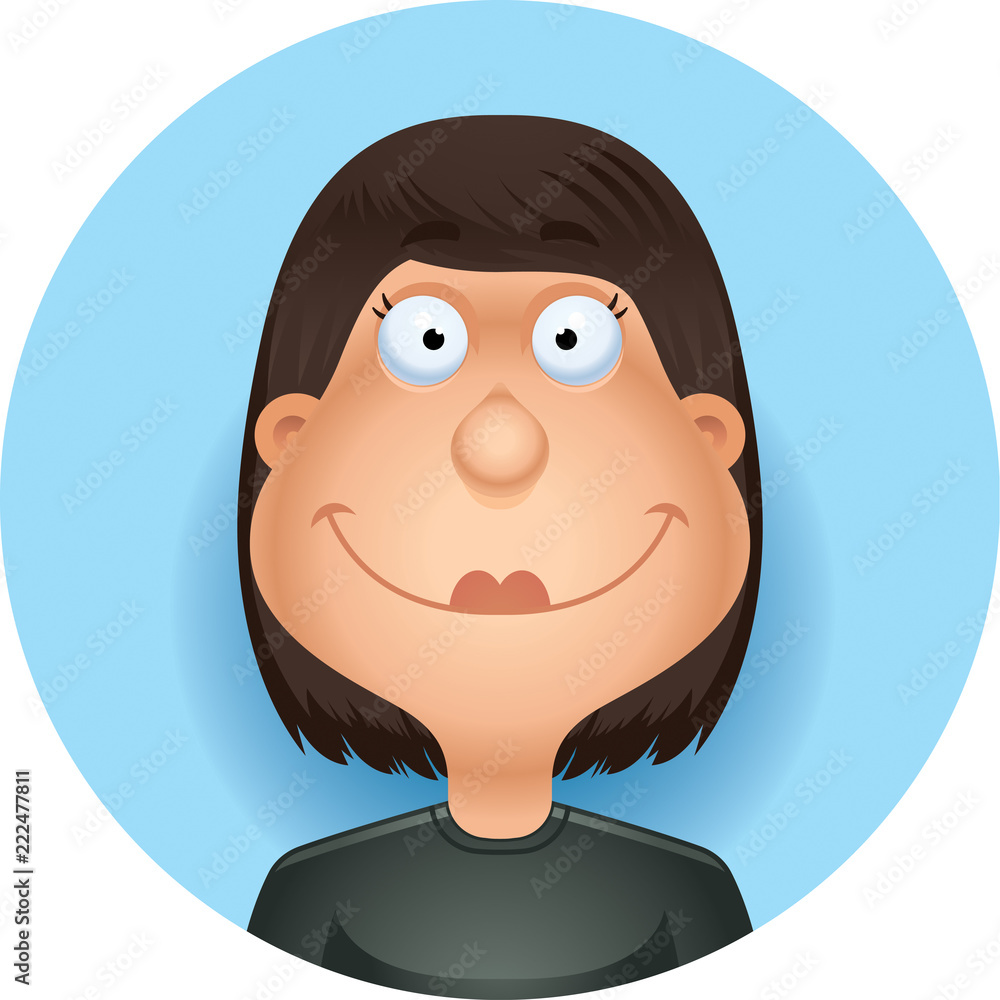 Canvas Prints Cartoon Hispanic Woman Smiling