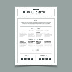 CV resume. Business web and print design vector template with personal work experience. Illustration of job application, curriculum vitae with experience - obrazy, fototapety, plakaty