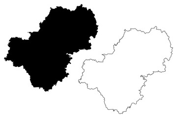 Kaluga Oblast (Russia, Subjects of the Russian Federation, Oblasts of Russia) map vector illustration, scribble sketch Kaluga Oblast map