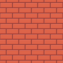 Red brick wall seamless pattern background - Vector
