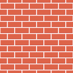 Red brick wall seamless pattern background - Vector