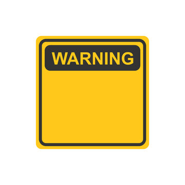 Warning, caution sign icon in flat style. Danger alarm vector illustration on white isolated background. Alert risk business concept.