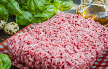fresh meat ground in minced meat
