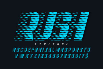 Racing display font design, alphabet, letters and numbers © Aleksandr