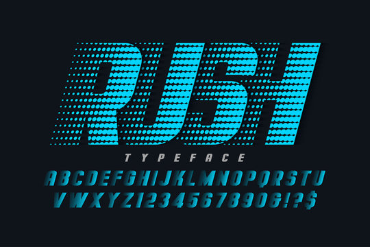 Racing Display Font Design, Alphabet, Letters And Numbers