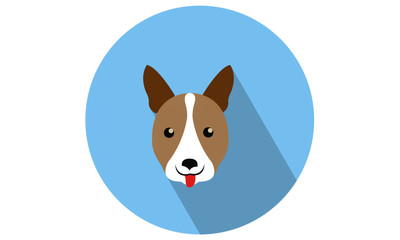 Boxer Dog head vector icon flat illustration