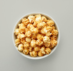 bowl of caramel popcorn