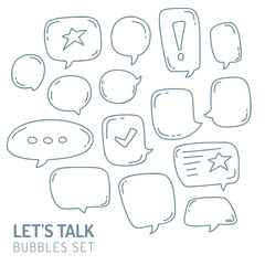 Speech Bubble Talk Traditional Doodle Icons