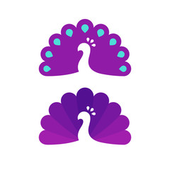 Peacock silhouette logo