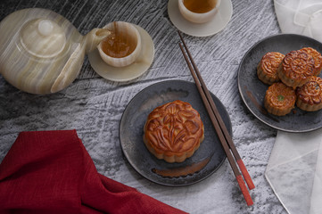 Festival mooncake with tea for the Chinese